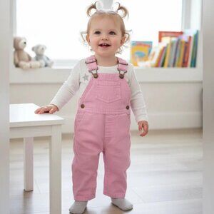 Vintage Buster Brown Pink Corduroy Lightweight Overalls size 18 Months